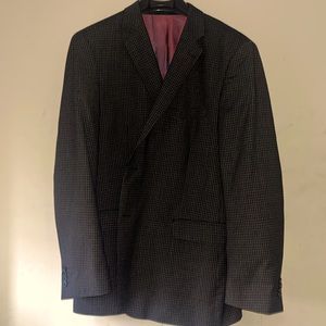 Brown blazer with burgundy silk lining
